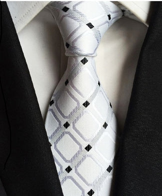 White with Black Dots Neck Tie